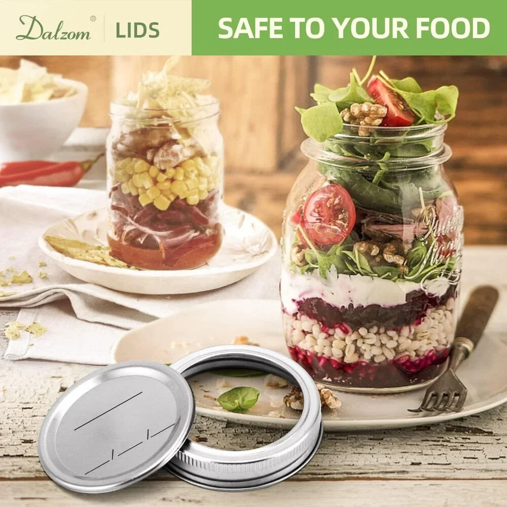 48Pcs Canning Lids with Rings Wide Mouth, Premium Mason Jar Lids with Bands/Ring - Picture 2 of 6